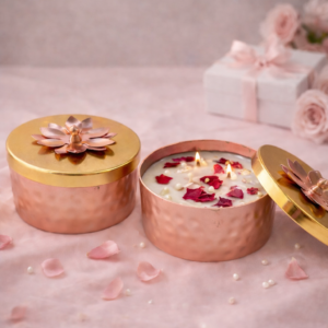 Roses & Pearls Metal Jar Candle